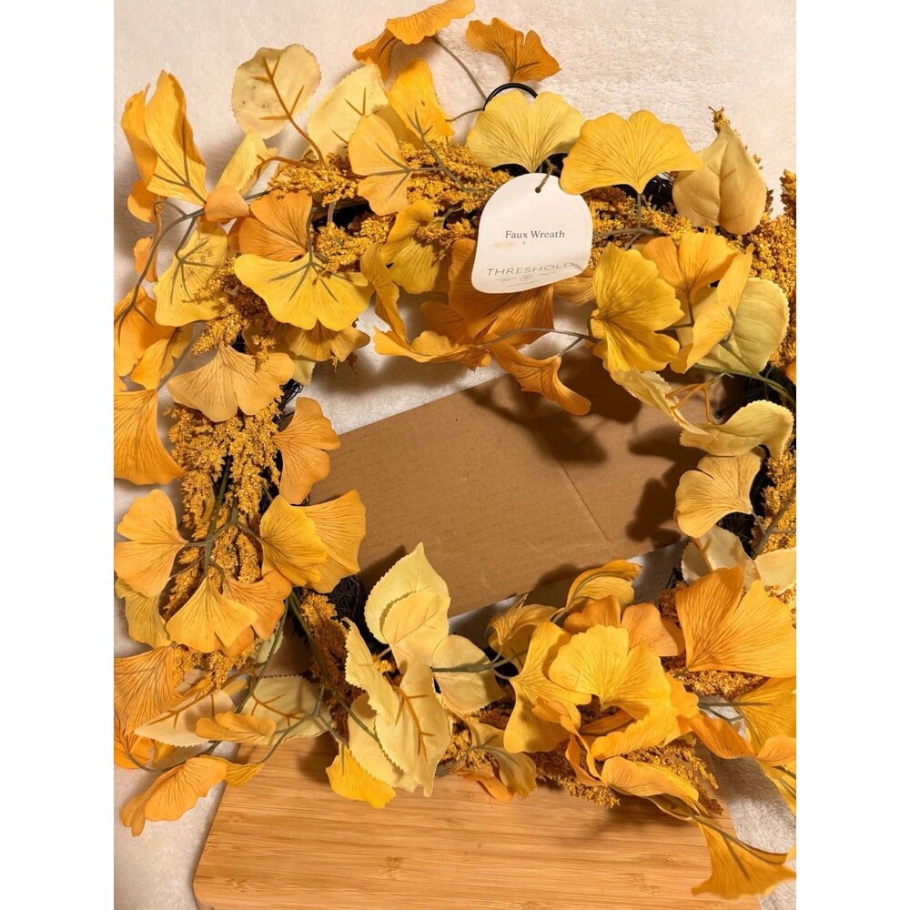 Threshold 22" Hops Mix Fall Wreath Autumn Front Door Home Decor